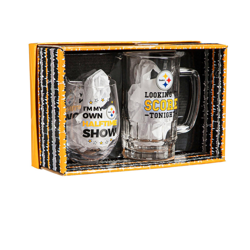 Pittsburgh Steelers, Stemless 17OZ Wine & Beer 16 OZ  Gift Set,p3843824