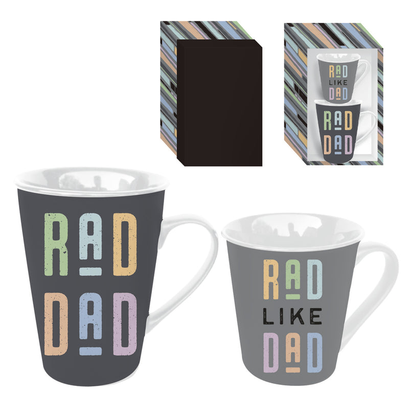 Daddy and Me Ceramic Cup Giftset, 16oz & 8oz, Rad Dad/Rad Like Dad