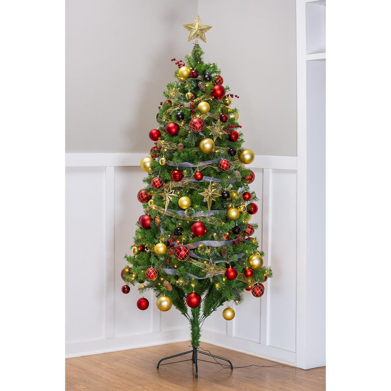 7.5' Tree with 250 LED Lights and 140 Ornaments and Storage Bag, Holiday Traditions