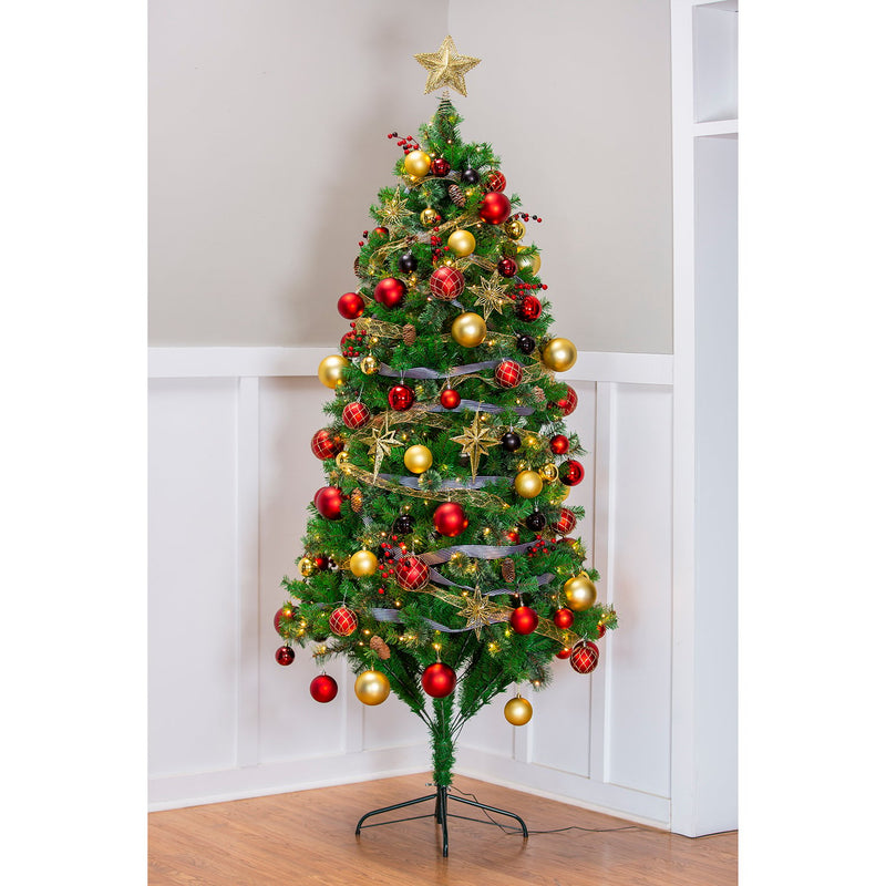 7.5' Tree with 250 LED Lights and 140 Ornaments and Storage Bag, Holiday Traditions,p4010003