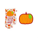 Gobble till you wobble" Oven Mitt and Turkey Pot Holder Set