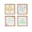 10" H x 10" L Inpirational Wall Art, Asst of 4