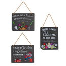 8" x 10" Slate Floral Garden Sign, 3 Asst