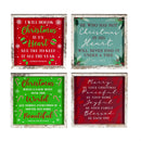 10" H x 10" L Indoor Framed "Christmas Sayings" Wood Wall Art, Asst of 4