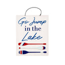 Printed Metal Hanging Blue Lake & Lodge Sign