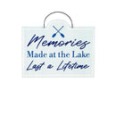 Printed Metal Hanging Blue Lake & Lodge Sign