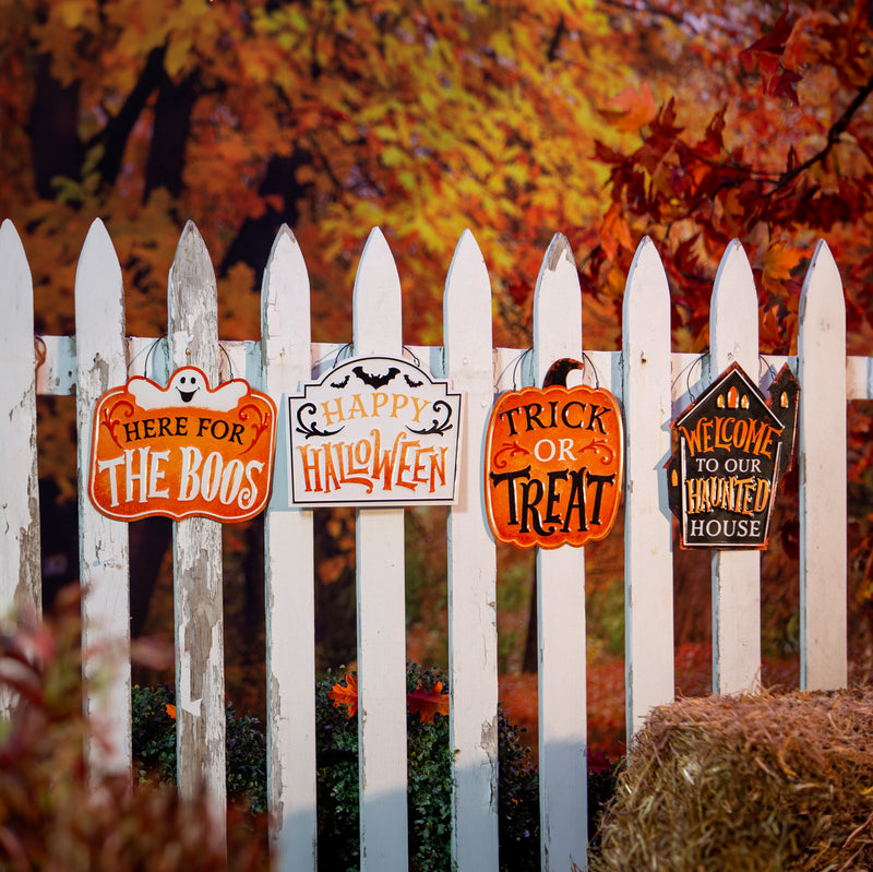 Printed Metal Hanging Halloween Sign,p4746