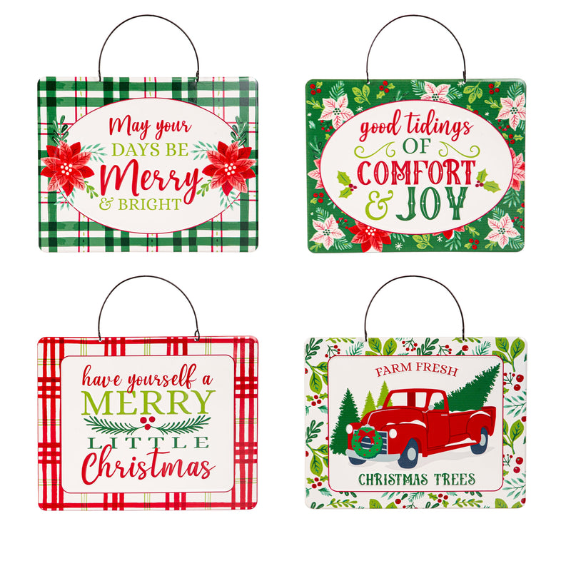 Printed Metal Hanging Classic Christmas Sign,p4907