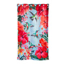 Suede Outdoor Curtain Set of 2, Hummingbirds & Hibiscus, 52 x 84"