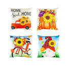 Interchangeable Pillow Cover Set of 4, Sunflowers