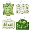 Shades of Green Garden Accent, Printed Metal Hanging Sign, Green Foilage, Asst of 4