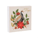 Joyful Traditions Wall Decor, LED Canvas, Holiday Bird, 8" L x 8" H, Asst of 4