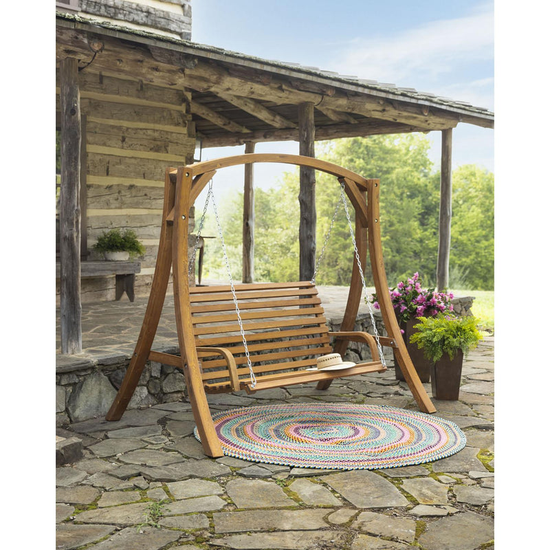 Wooden swing bench