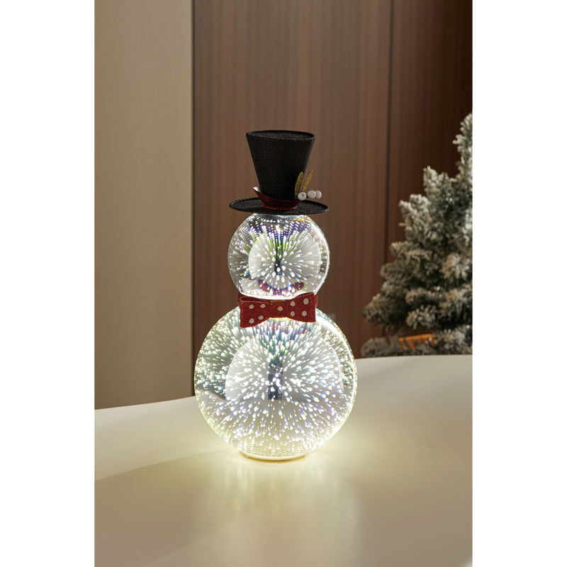 3D Lighted Glass Snowman,pha235