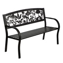 Steel and Cast iron Wild Flowers Bench.