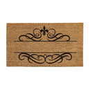 Fleur De Lis Natural Coir Monogram Mat