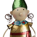 Metal Elf With Green Hat Christmas Garden Statue,phc012