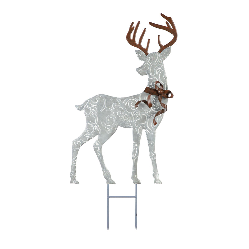 Joyful Traditions Garden Stake, Metal Garden Stake, Elegant Reindeer, Set of 3