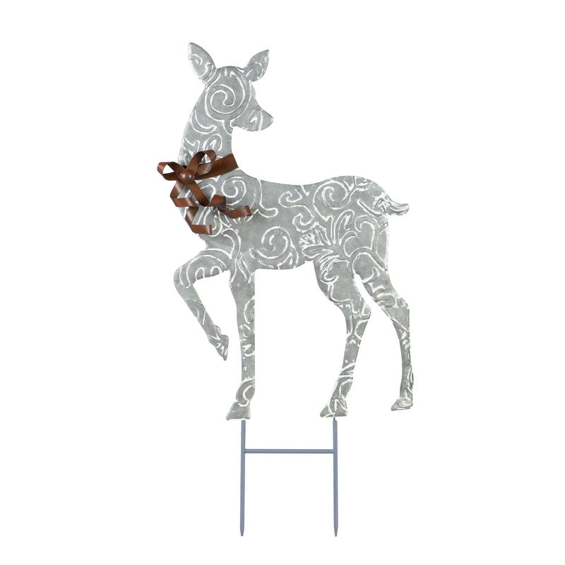 Joyful Traditions Garden Stake, Metal Garden Stake, Elegant Reindeer, Set of 3