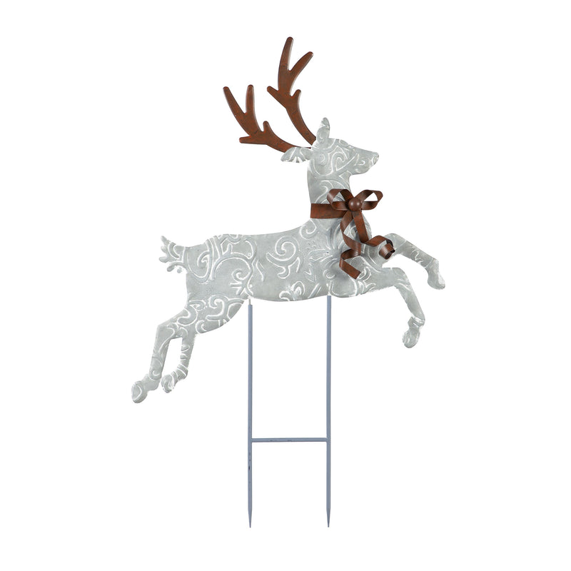 Joyful Traditions Garden Stake, Metal Garden Stake, Elegant Reindeer, Set of 3