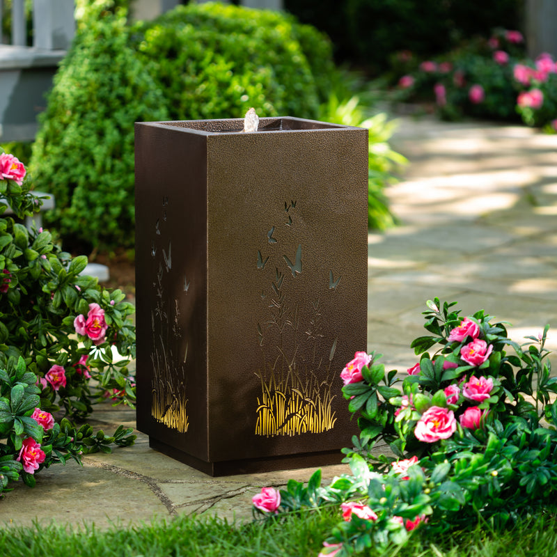 11.8"x21.65" Rectangular Laser Cut Fountain with LED Lights,phc210