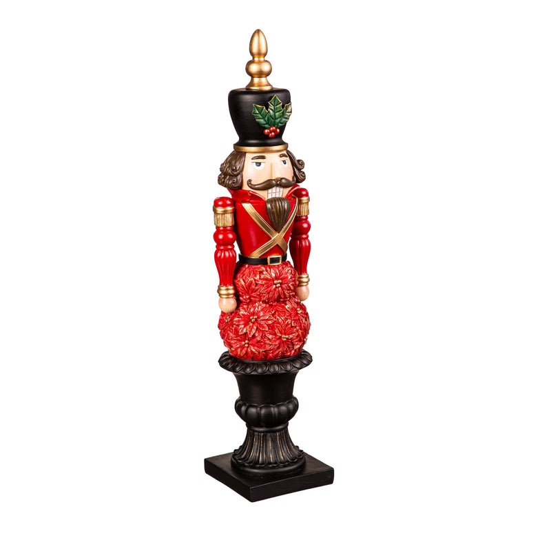 Polyresin Black and Red Nutcracker Statuary,phc332