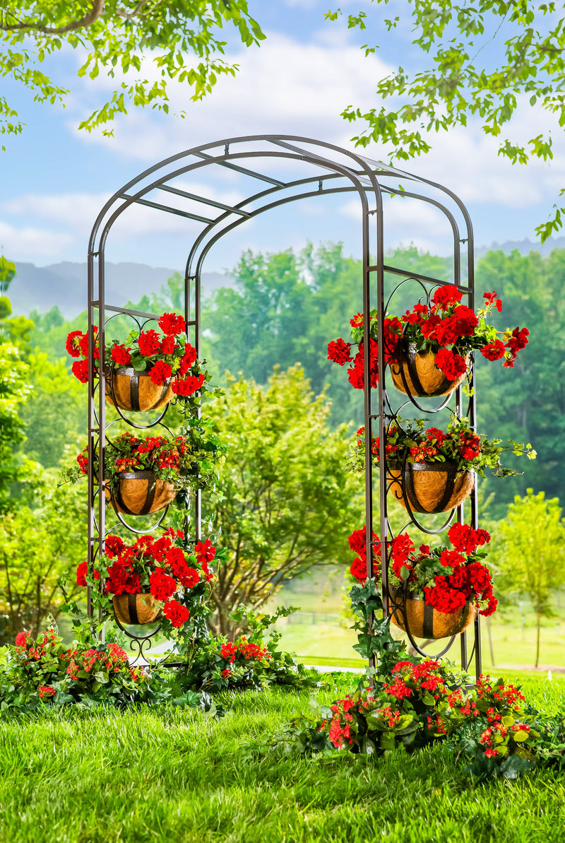 Evergreen Landscaping Details,Garden Arbor with decorative Circle design with hanging attachment,53.74x22.99x84 Inches