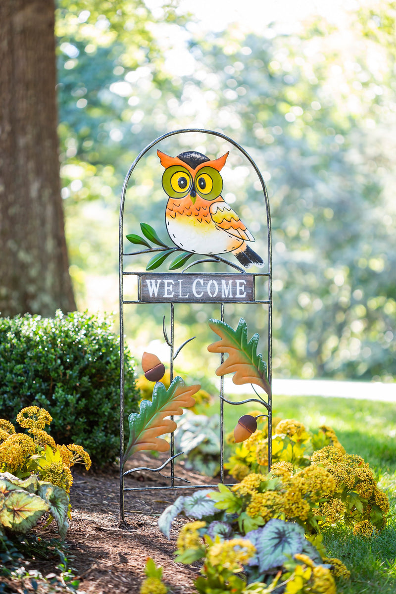 Evergreen Landscaping Details,Metal Owl Trellis,1x17.5x48 Inches