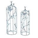 Set of 2 Metal Butterfly Obelisk with Verdigris Finishing