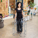 Set of 2 Metal Butterfly Obelisk with Verdigris Finishing