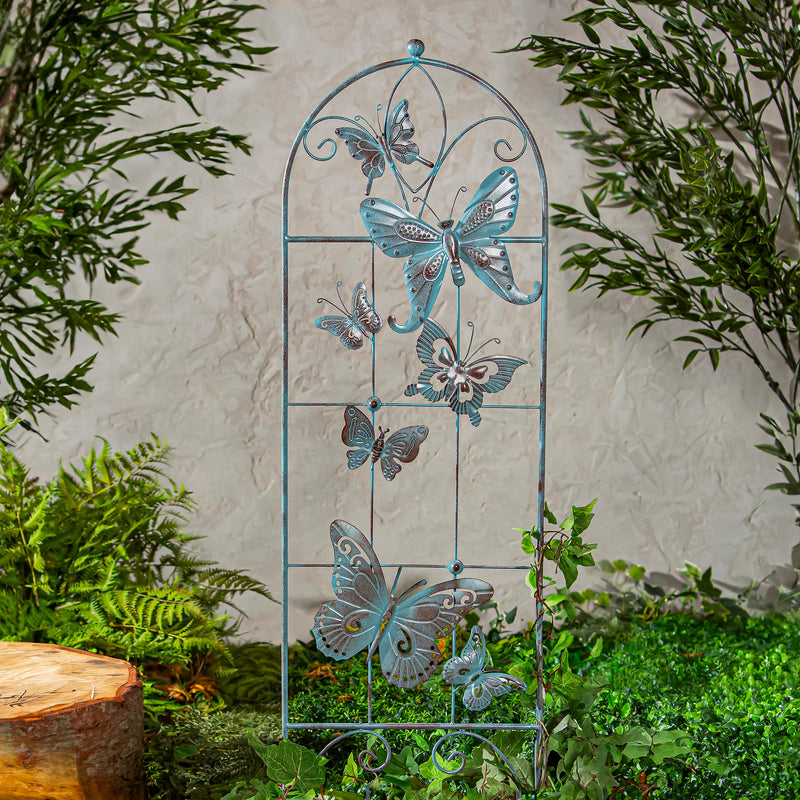 Metal Butterfly Trellis with Verdigis Finishing