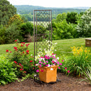 Metal Lattice Trellis with Planter Stand