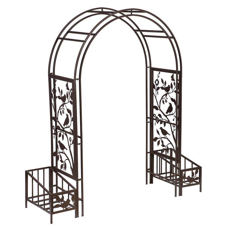 Metal Song Bird Arbor With Planters