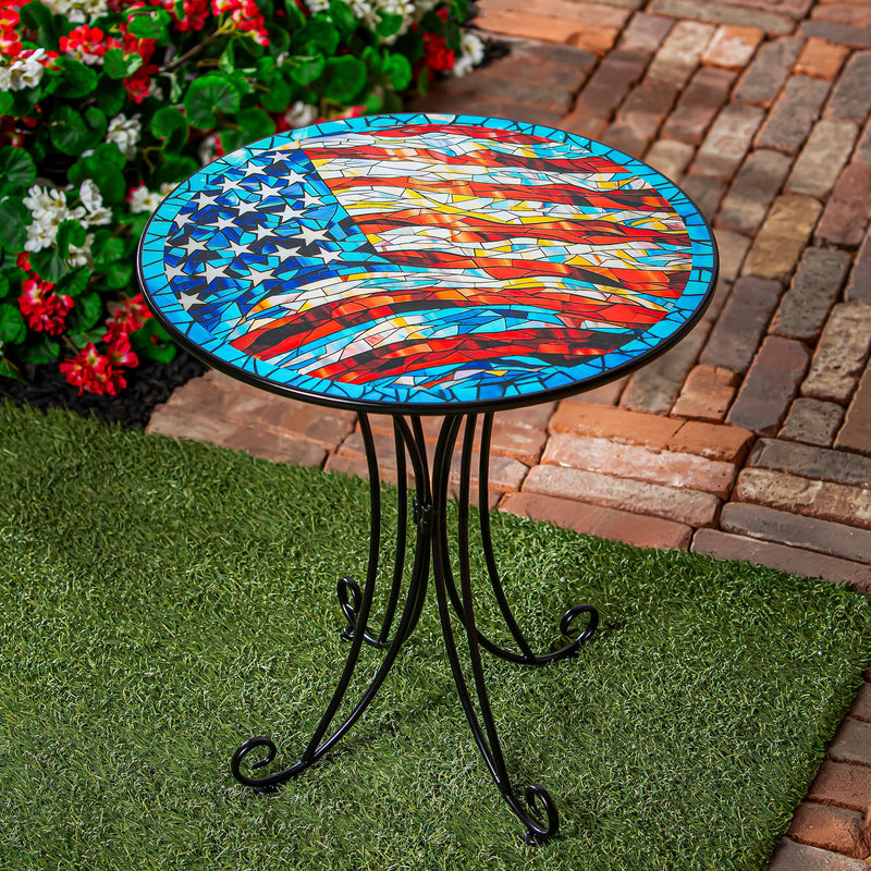 18" Patriotic Metal Side Table