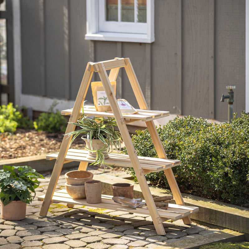 Evergreen Garden Tools & Supplies,3 Tier Fir Planter Shelves,39.4x13.4x40 Inches