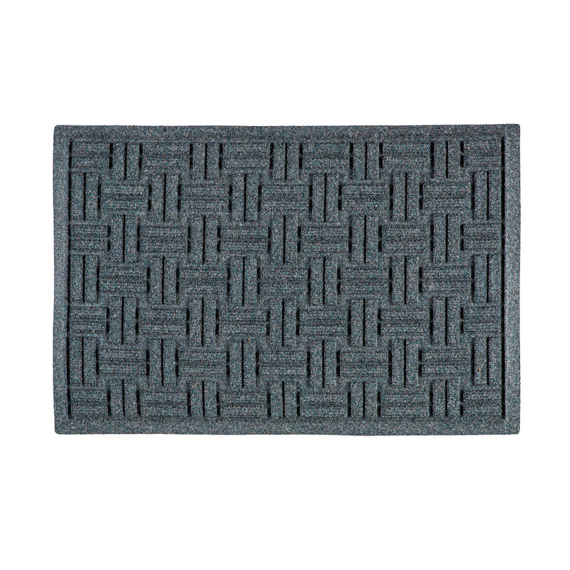 Waterhog Indoor/Outdoor Rug, Basketweave in Bluestone 20"x30"
