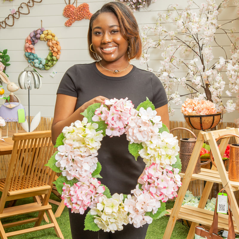 22" Spring Hydrangea Wreath