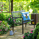 Indoor/Outdoor Bee Hooked Polypropylene Throw Pillow 18"x18"