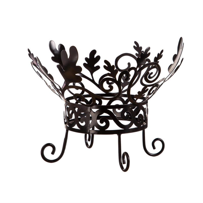 Metal Scroll and Leaves Pumpkin Holder