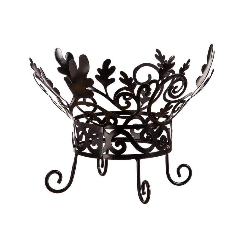Metal Scroll and Leaves Pumpkin Holder