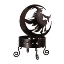Metal Moon and Witch Pumpkin Holder