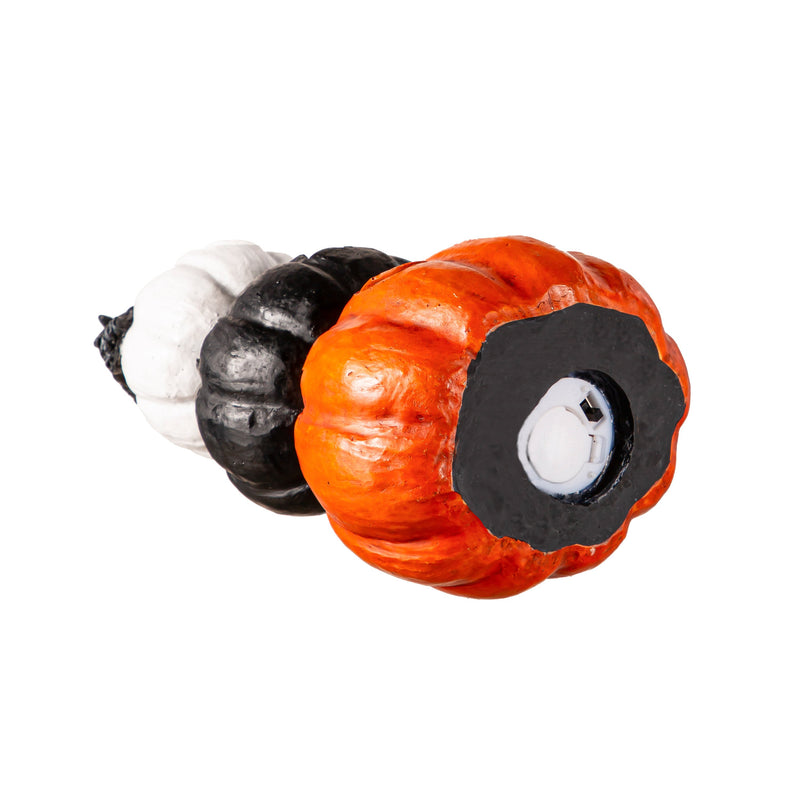 6.5" LED Resin Pumpkins with Crow Tabletop Décor,phl360