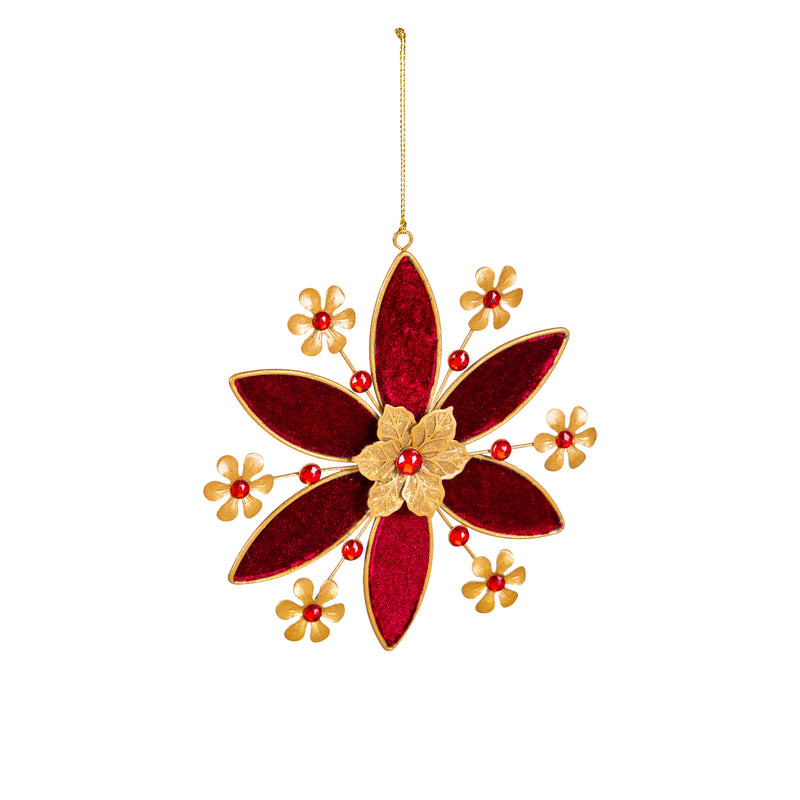 6.5" Metal Beaded Snowflake Ornament,phl377