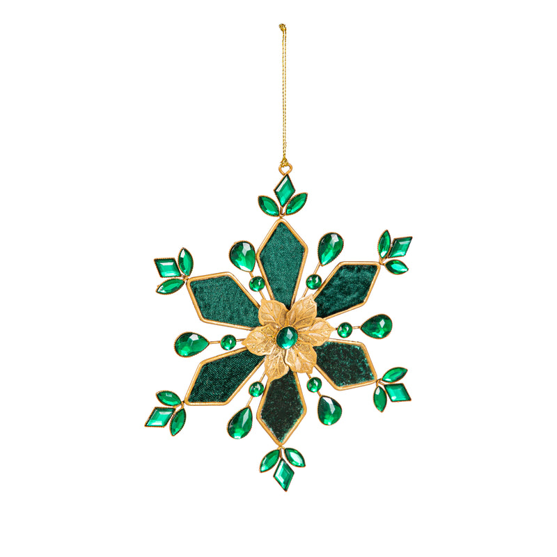 6.5" Metal Beaded Snowflake Ornament,phl377