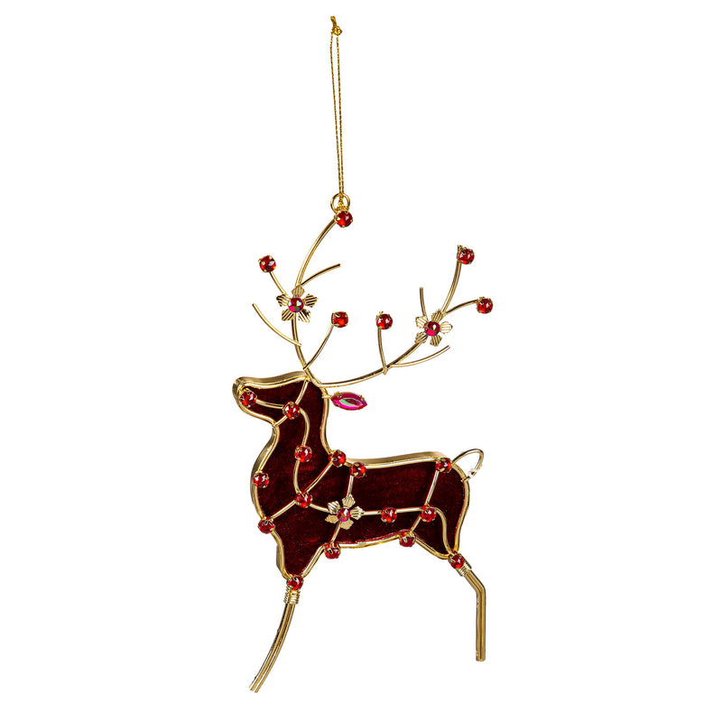 8" Metal Beaded Deer Ornament,phl379