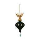 Flocked Finial with Gold Deer Ornament,phl383
