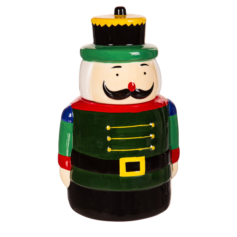 10" Ceramic Nutcracker Shape Cookie Jar,phl394