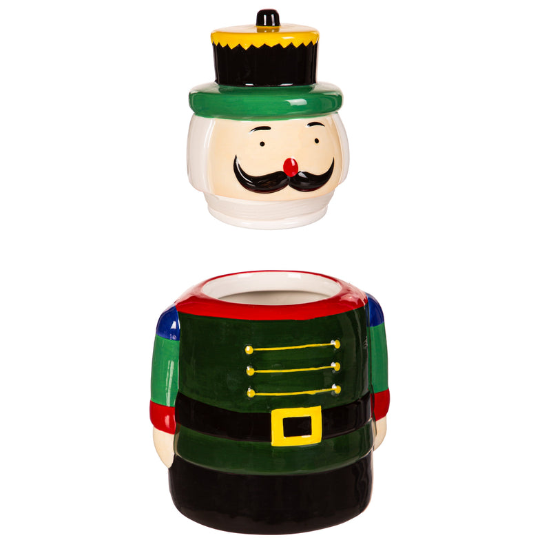 10" Ceramic Nutcracker Shape Cookie Jar,phl394