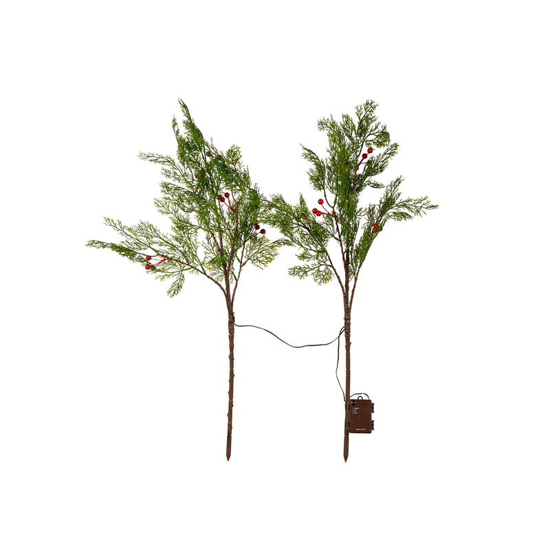 Indoor/Outdoor Micro LED Lighted Cedar Branch Set of 2,phl415