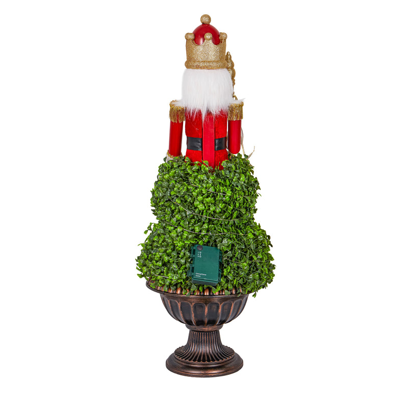 30" Lighted Resin Nutcracker with Greenary,phl439